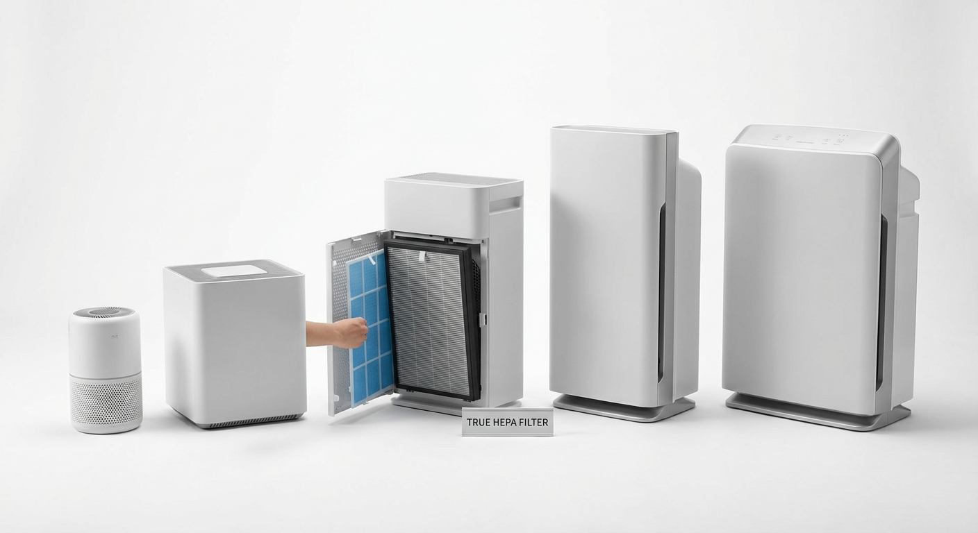 Hero lineup of top air purifiers for asthma-focused homes.